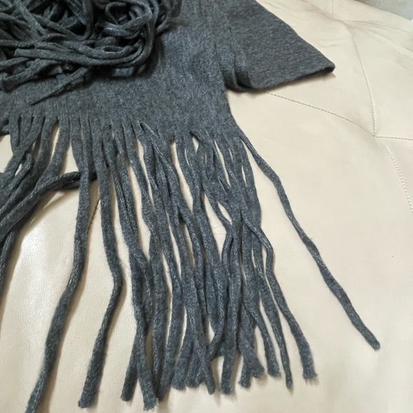 NWT Lucky Brand Charcoal Gray Brushed Knit Fringe Scarf - Picture 5 of 7